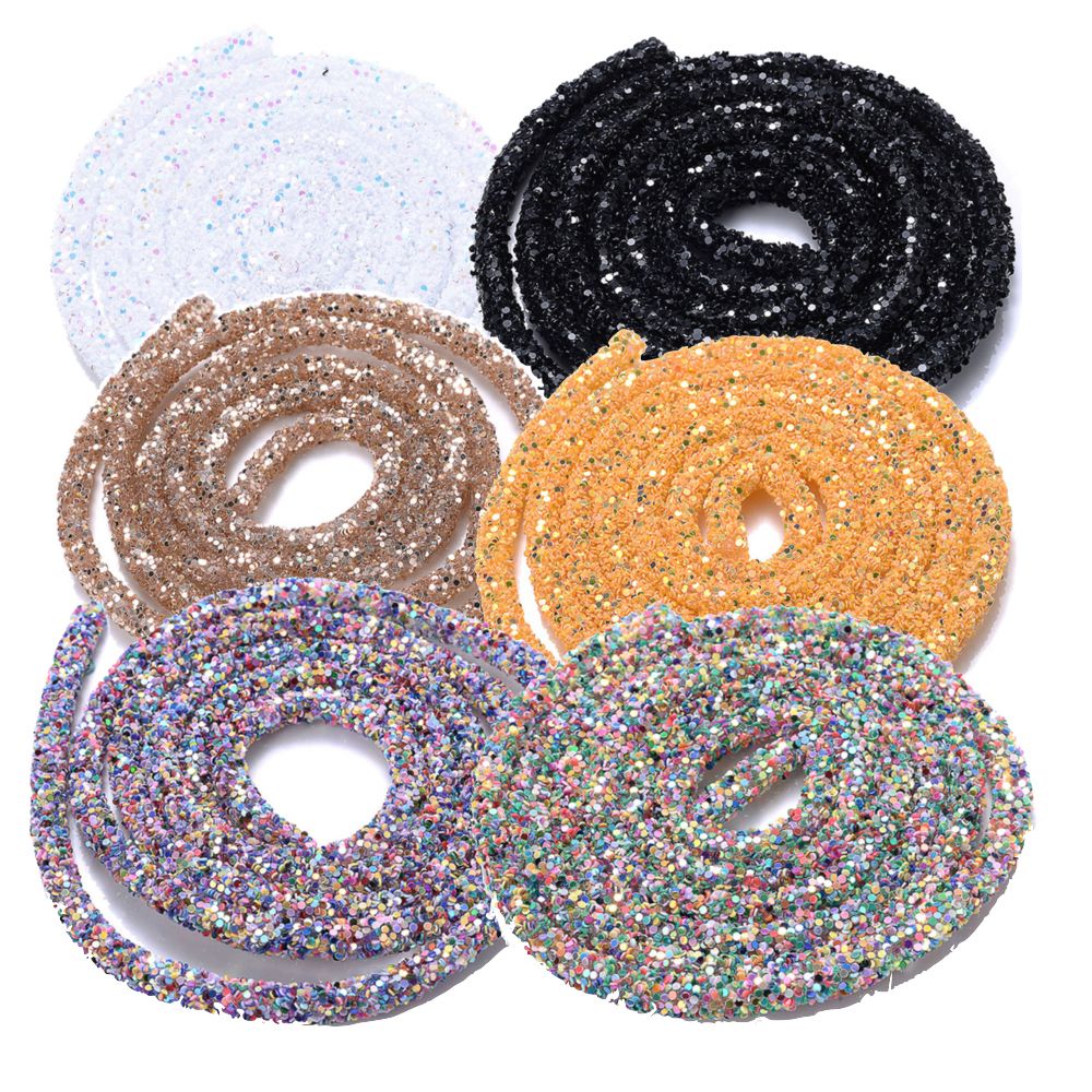 Craft Ropes 6mm Glitter Sequin Rhinestone for Clothing & Shoes 6 Set