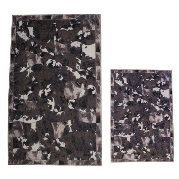 Bathroom Mat Set - Large - Brown Hide Look