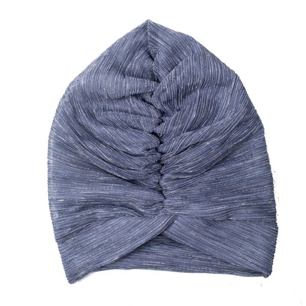 Classic Turban Cap - Grey Shimmer Mesh Classic Turban Cap