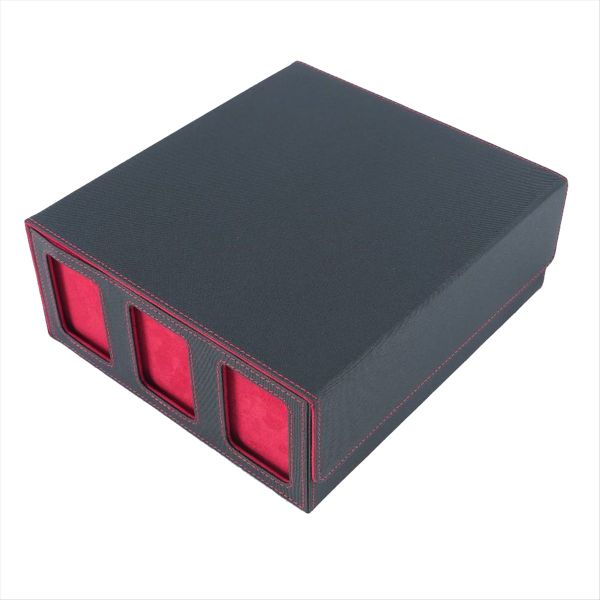 Storage Box for Trading Cards with Viewing Window Magnetic Purple