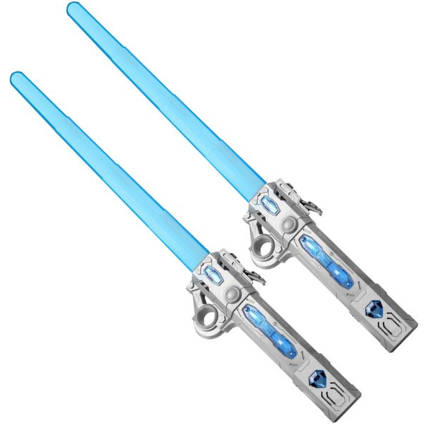 7 Colour Light Retractable Light Saber Sword Toy for Kids - 2 Piece