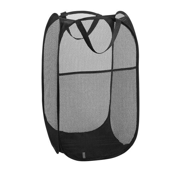 Collapsable Laundry Mesh Popup Basket- Foldable Lightweight Bag for Washing