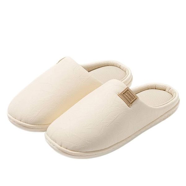 Women's Non-Slip Japanese Striped Cotton Slippers - Beige