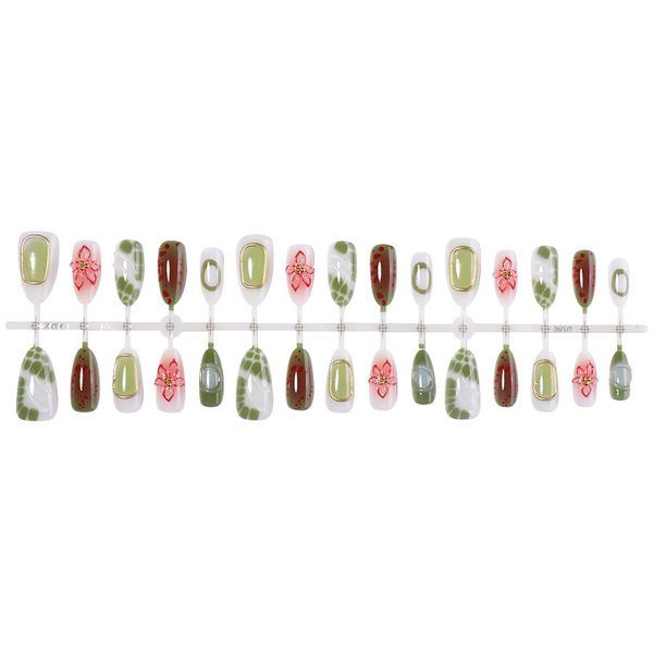 30 pieces of 3D three-dimensional gold-plated floral polka dot nails,