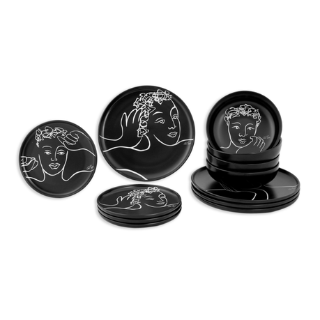 Carrol Boyes Dinnerware 12 Piece Set Sketchbook Black Shop