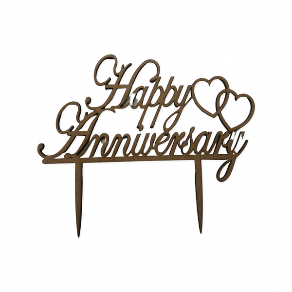 Happy Anniversary Wooden Cake Topper