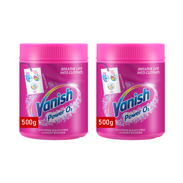 Bulk 2x Vanish Power O2 Fabric Stain Remover 500g