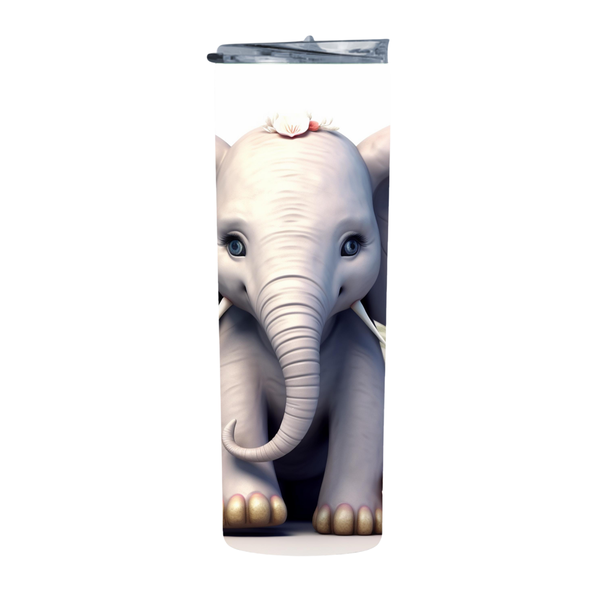 3D Image Elephant 1 20 Oz Straight Skinny Tumbler 238