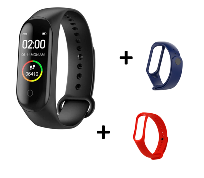 M4 Smart watch fitness tracker bracelet combo