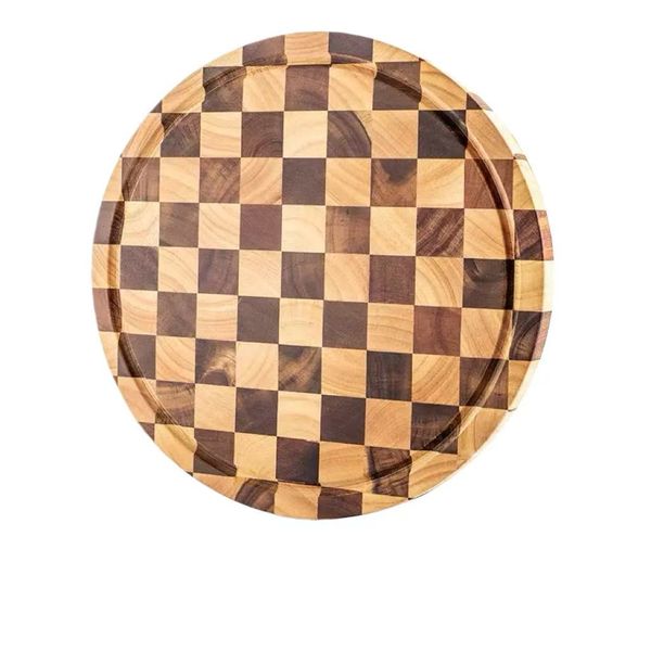 Ebony and Ivory Round Acacia Wood Chopping Board