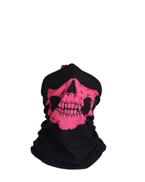 SKA Skull Tube Mask - Black &amp; Pink