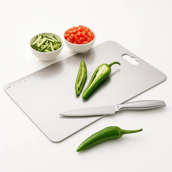 Sulfar Premium Stainless Steel Chopping Board - Large Size for Kitchen