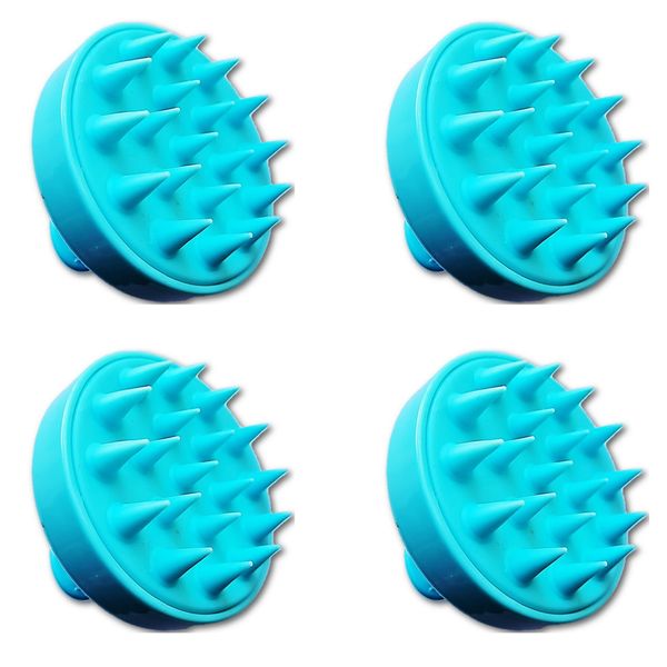 Shampoo Brush/Hair Scalp Massager/Shower Brush - Silicone - 4 Pack