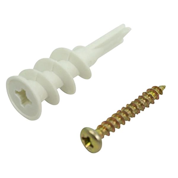 Nylon Drywall Plugs &amp; Screws Set - 50 Piece