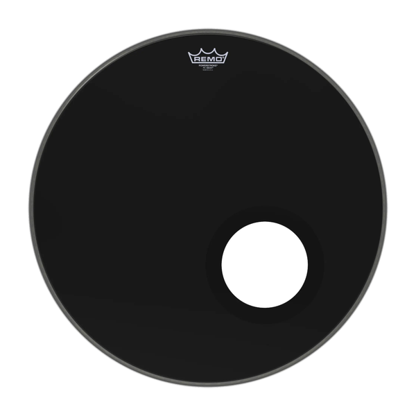 Remo EN-1022-ES 22" Encore Ebony Bass Drumhead with Mic Port