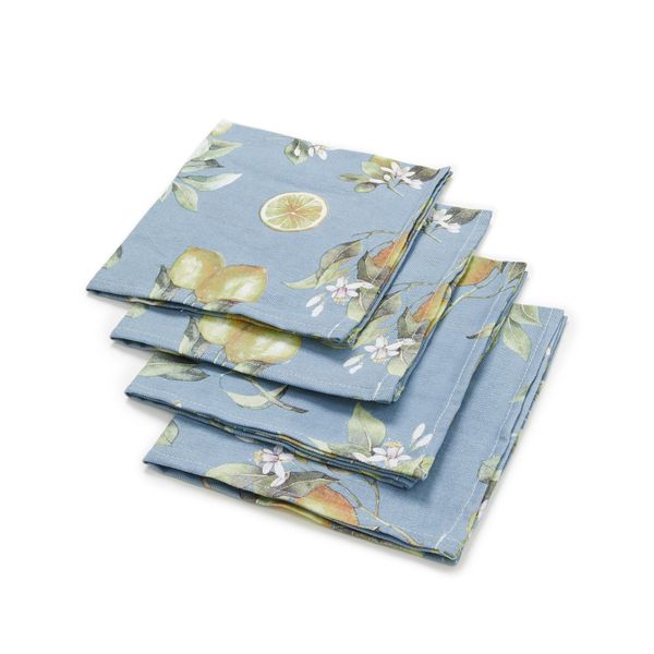 George &amp; Mason - Lemon Floral Napkins - Pack of 4