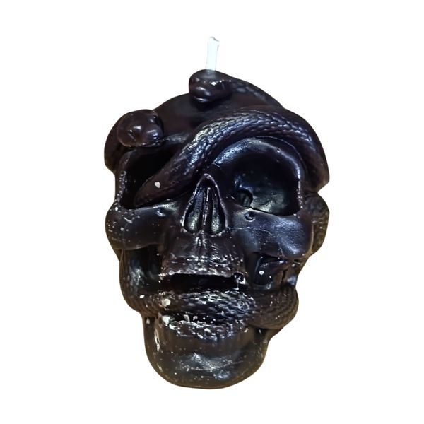 Long Burn Snake Skull Figurine Candle 6.5cm x 6.5cm