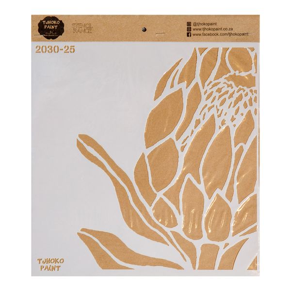 Tjhoko Paint Stencil - 30x30cm - Large Protea