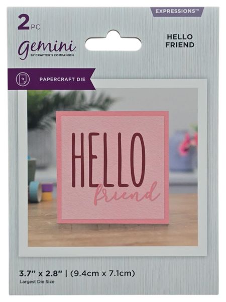 Gemini by Crafters Companion Hello friend Die Set
