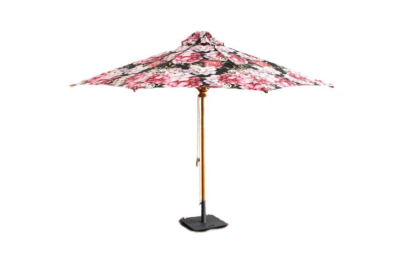 3m Wooden Patio Umbrella with decorative Canopy - Summer Garden