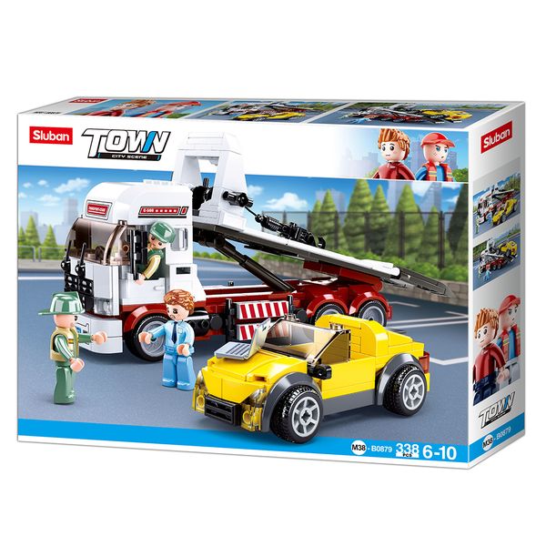 Sluban Building Set: Town Car Trailer - 338 Pieces