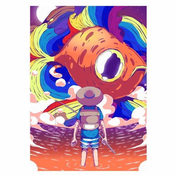 fish fantasy world Abstract - A1 poster