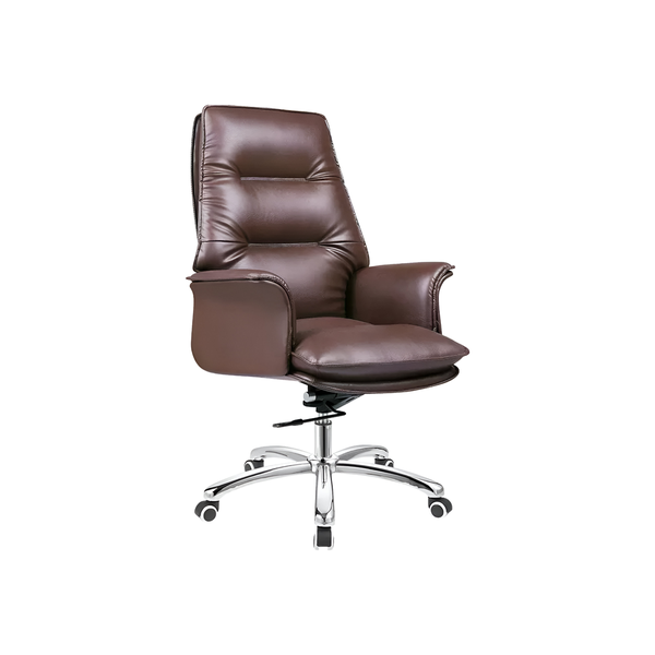Executive Leather High Back Swivel And Adjustable Height Office Chair