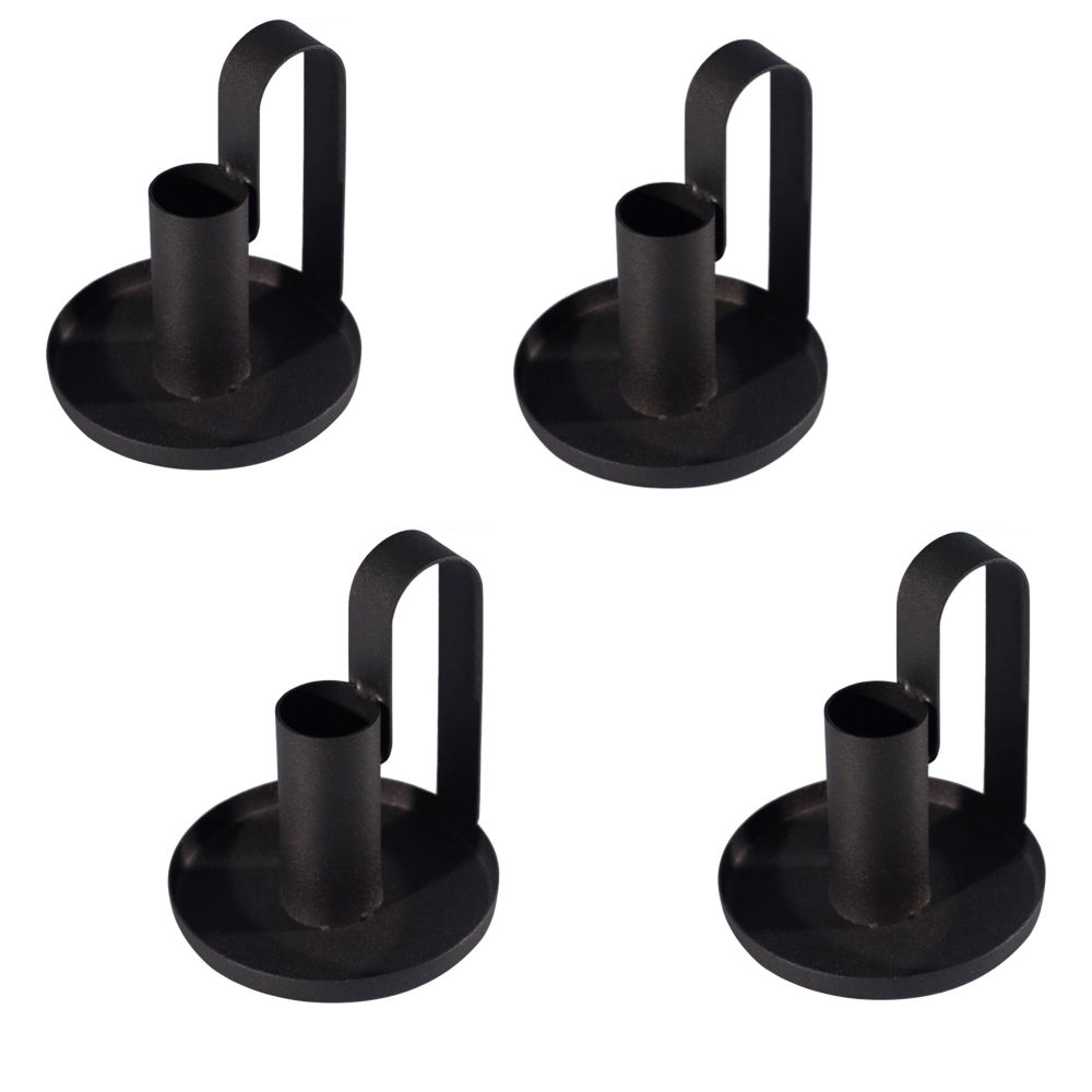 Home Decor Vintage Old School AntiDrip Candle Holder Set of 4(10cm