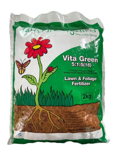 Talborne vita green 5.1.5(16) lawn &amp; Foliage Fertilizer 2kg