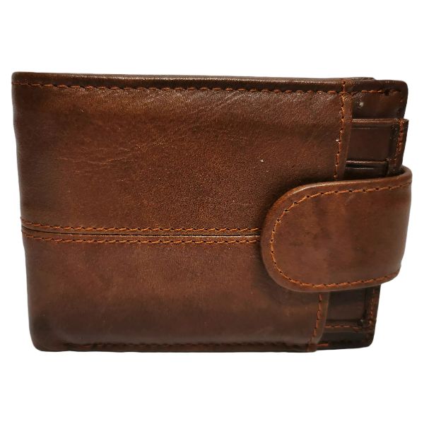 Men's Genuine Leather Bifold Wallet for 7 Cards + SD Memory Card holder