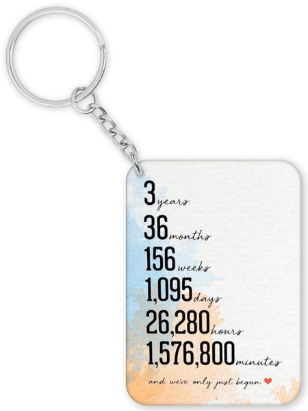 3 Years 3rd Anniversary Gift Keyring