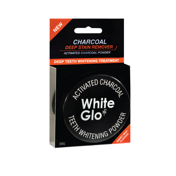 White Glo Charcoal Stain Removal Teeth Whitening Powder 30g