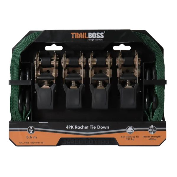 4Pack Ratchet Tie Down with Rubber Handles