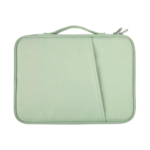 Dual Zipper Waterproof and Shockproof Laptop Sleeve Bag - Green
