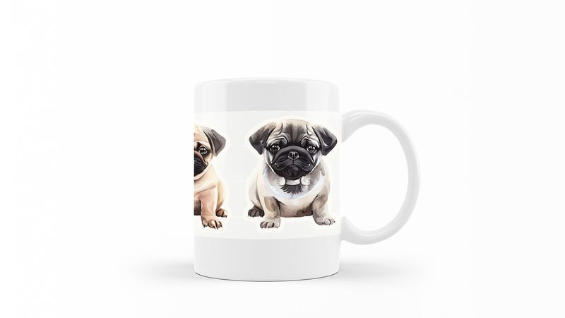 Pug Printed Coffee Mug
