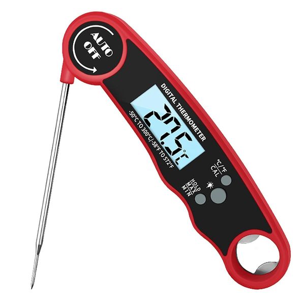 Digital reading food thermometer for grilling and cooking