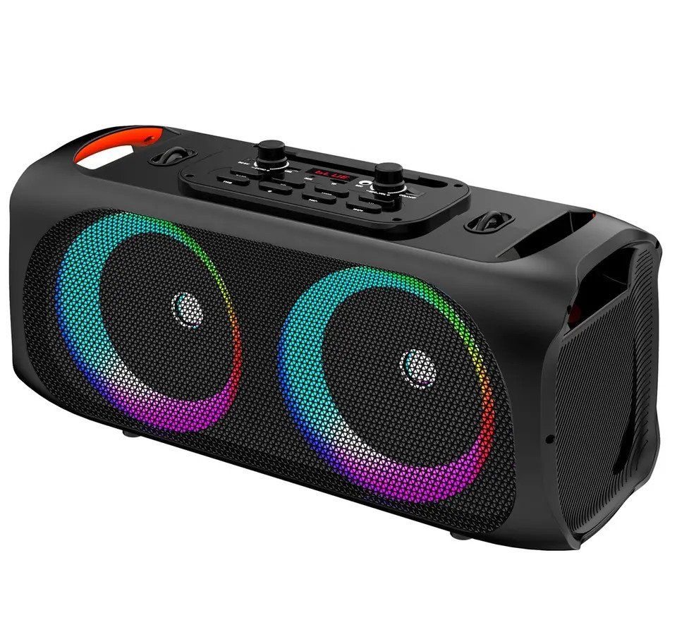 Double Subwoofer Speaker With LED Lights Outdoor Player Speaker