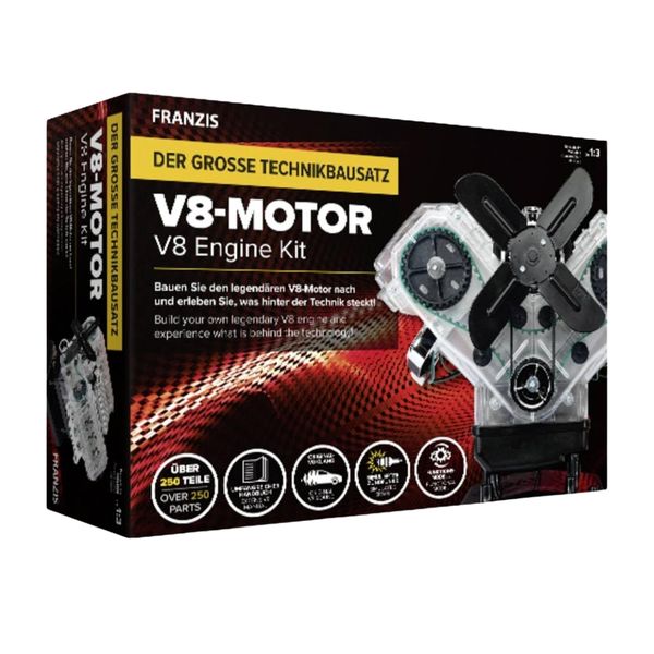 Franzis-V8 Engine Technical Model Build Kit-250 Parts