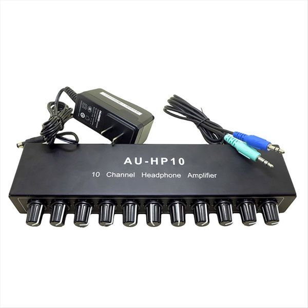 Au-Hp10 10 Channel Headphone Headset Amplifier Audio Splitter Us Plug