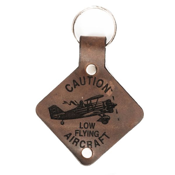 Genuine Leather Aviation Key Holder - Caution!