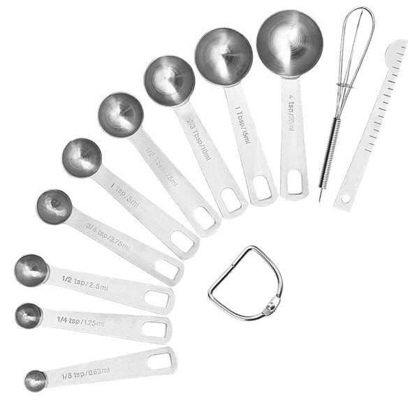 11 Piece Premium Stainless Steel Measuring Spoons Tool Set