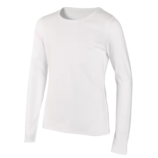 Domyos Kids Basic Cotton Long-Sleeved T-Shirt - White