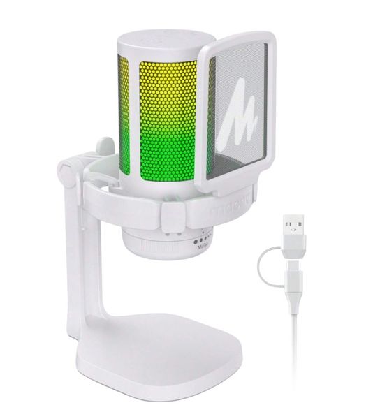 MAONO - DGM20 - Gaming Condenser Microphone With Noise Cancellation - White