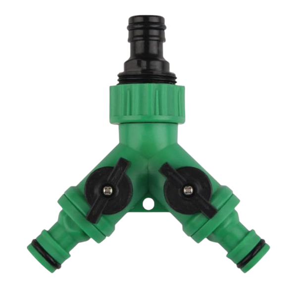 Multipurpose Dual Outlet Garden Hose Connector - Green
