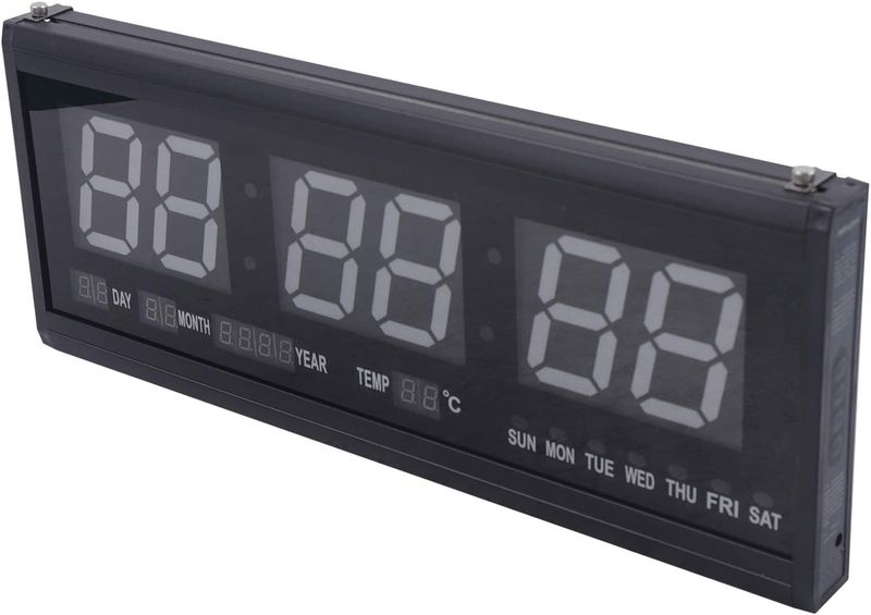 Ultra-Bright Digital Wall Clock with Calendar Senior-Friendly LED Clock