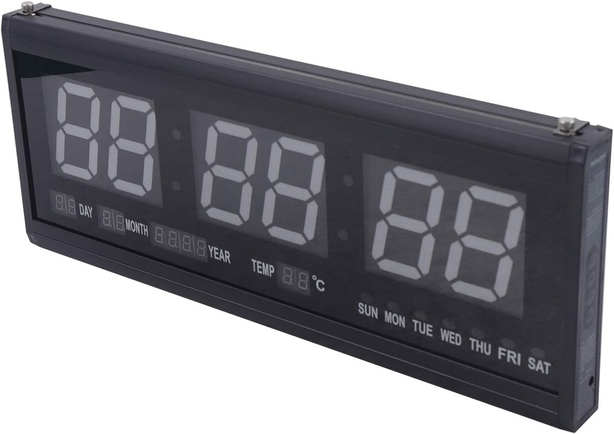 LED Digital Wall Clock - Calendar, Temperature & Time Display