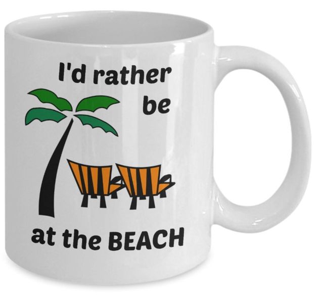 I'll Rather Be On The Beach Christmas Birthday Relaxation Gift Mug
