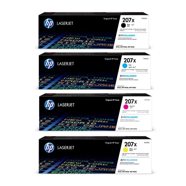 HP 207X Black, Cyan, Magenta, Yellow 4 Pack Toner Cartridge