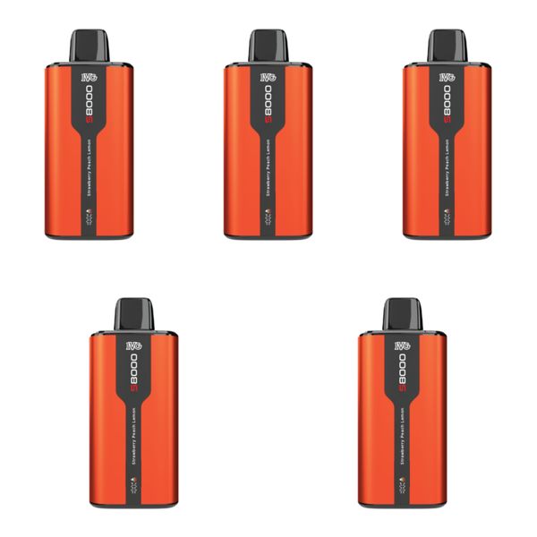 IVG S8000 Disposable Vape - Strawberry Peach Lemon (Pack of 5)