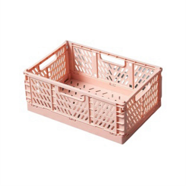 Folding Storage Box Basket Utility Cosmetic Container Desktop Yellow